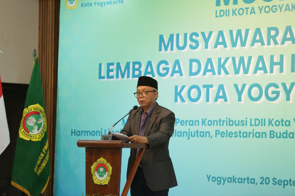 Hermas Suherman saat Menyampaikan Sambutan setelah Terpilih Kembali Sebagai Ketua DPD LDII Periode 2026 - 2031