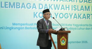 Ketua DPD LDII Kota Yogyakarta H Herman Suherman Memberikan arahan dan sambutan Pada Musda LDII ke 8